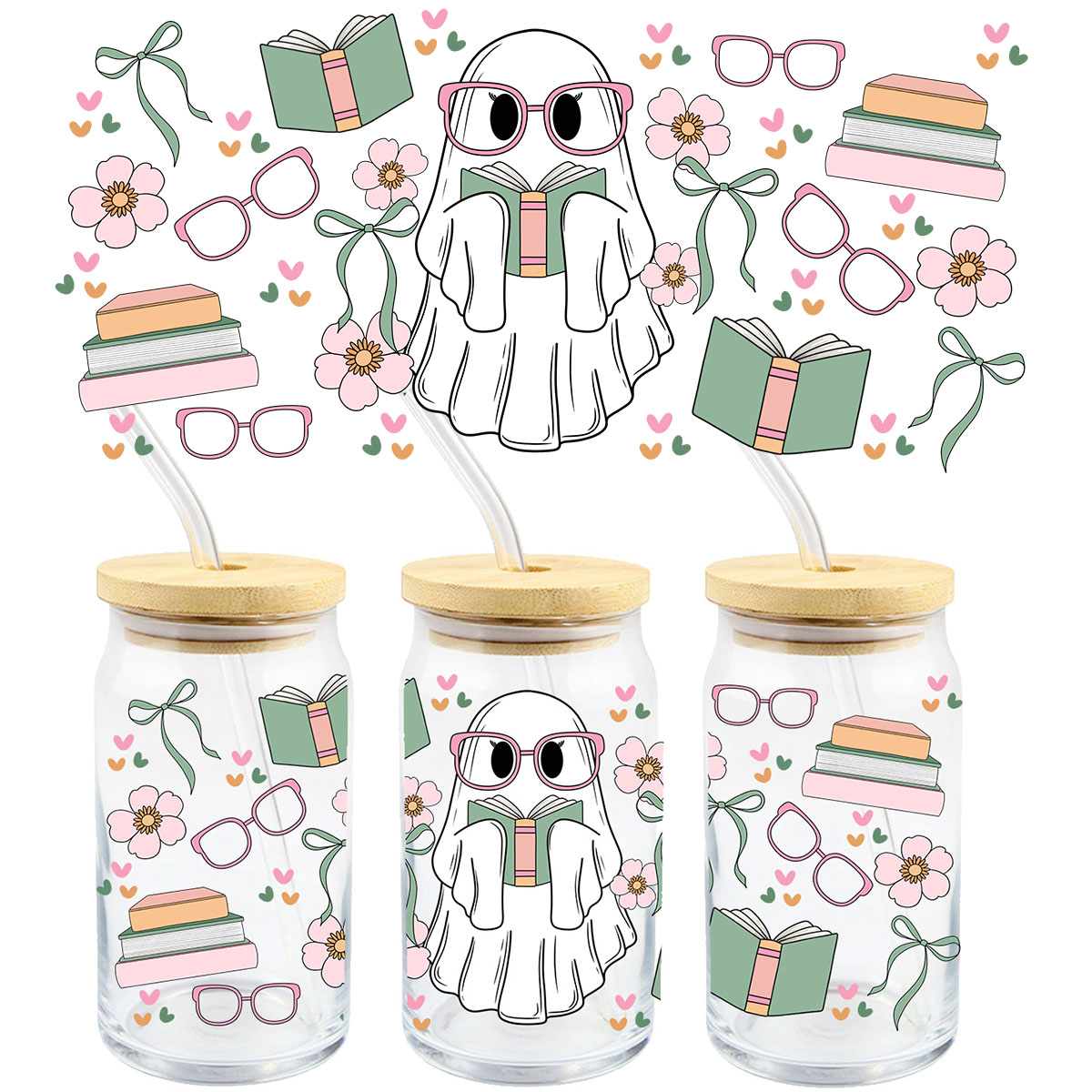 4pcs Cute Ghost Pumpkin Skull  - Rdta Tank Glass review and price