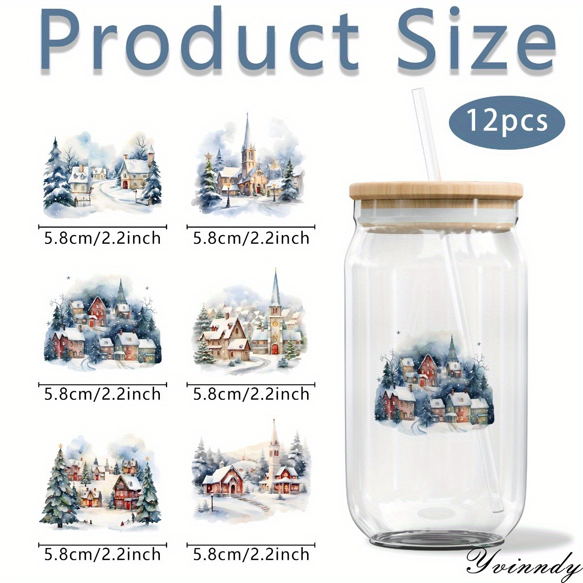 12Pcs/Set Christmas Snow Scene - Rdta Tank Glass review and price