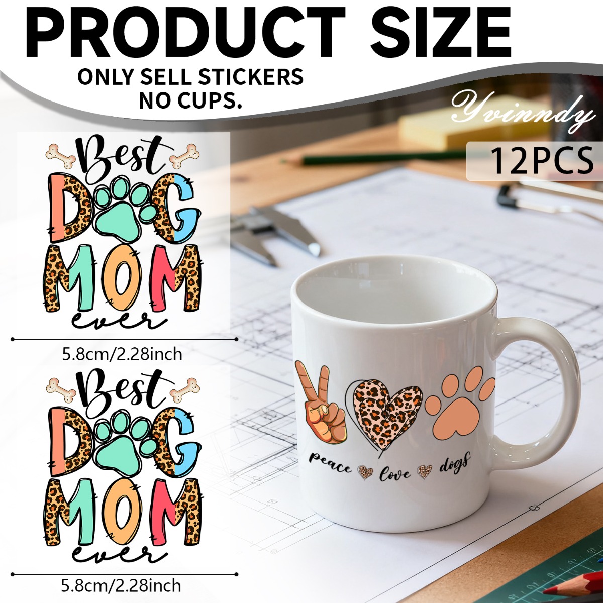 12Pcs/Set Dog Quotes DIY Glass - Rdta Tank Glass review and price